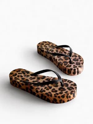 Primark Leopard Print Flatform Flip Flops
