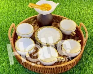 Woven Rattan Service Tray
