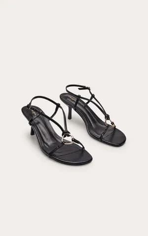 PLT faux leather o ring heeled sandals