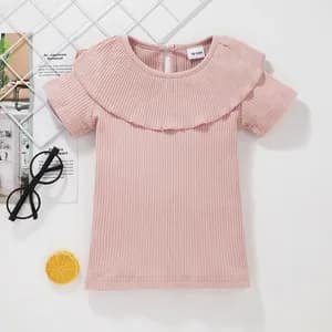Toddler Girl Pink Flounce Tee