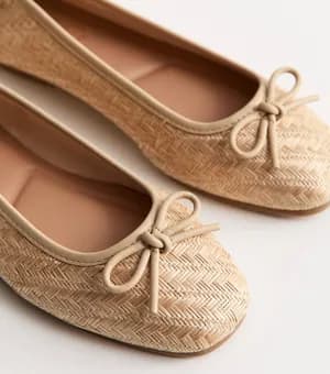 New look Raffia Look Woven Ballet Flats