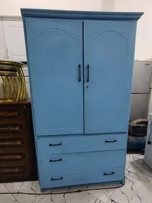 Two-Door Blue Wardrobe 1 Meter