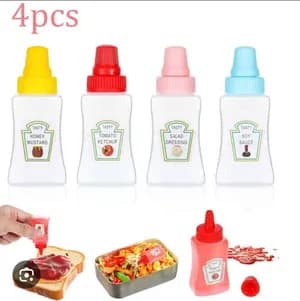 4Pcs Portable mini Sauce Bottles