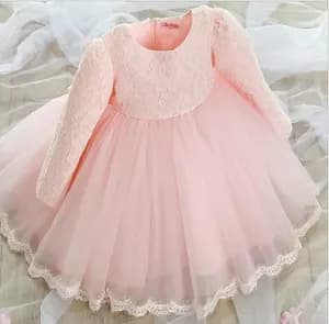 Elegant Long-sleeve Girls Princess Party Dress