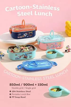 Stainless steel lunch box with partition