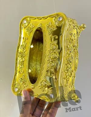 Ornate Golden Tissue Holder Box