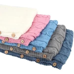 Newborn Baby Wrap Swaddle Blanket Knit Sleeping Bag Sleep Sack Stroller Wrap for Baby