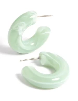 Acrylic cyan Hoop earring
