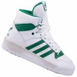 Adidas White Green High-Top Sneakers