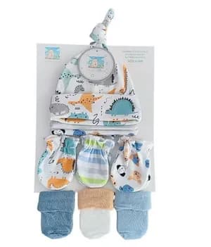 9pc 3 Caps 3 Mittens 3 Socks 0-6M