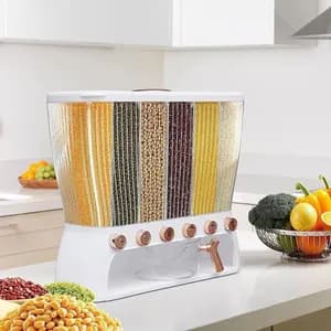 6-Grid Cereal Grain Dispenser Storage Box