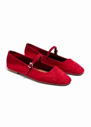PAPAYA Buckle Belt Ballet Flats 38