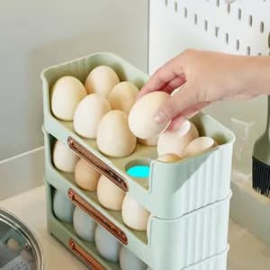 3-tier plastic stackable egg organizer