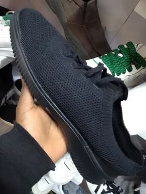 Black Knit Casual Sneakers