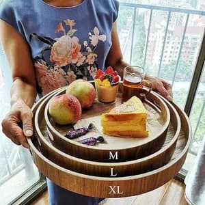3 Pcs Bamboo Pallet Food Tray