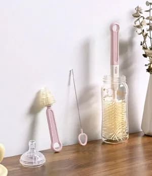 3-in-1 Silicone Baby Bottle Cleaning Brush Set