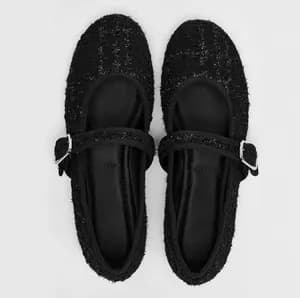 Tweed Mary Jane flat