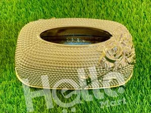 Golden Decorative Tissue Box Holder