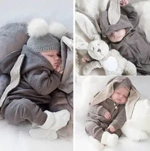 Cartoon rabbit ear romper