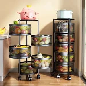 Moveable and Rotatable Kitchen Storage Rack