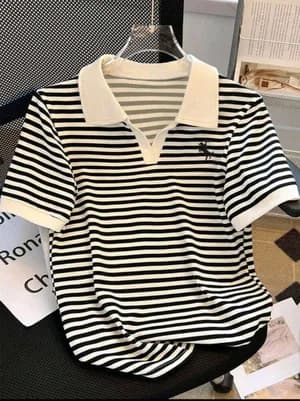 Shein Striped Polo Shirt