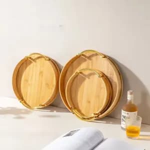 3 Pcs Bamboo pallet food tray
