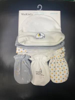 Baby Cap and Scratch Mittens 6 pcs