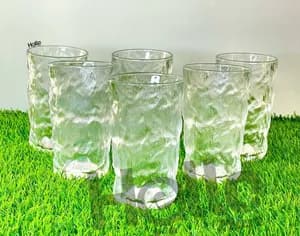 Quality Textured Glass Cups Set of 6