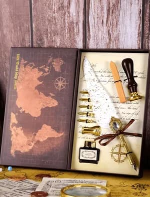Luxury Vintage Feather Pen Gift Set