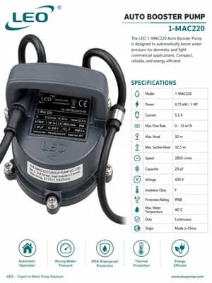 LEO 1-MAC220 Auto Booster Pump