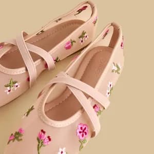 Max floral mesh ballerina shoe