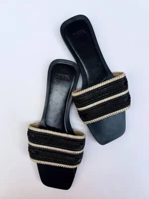 Zara embellished flat sandals