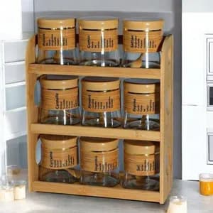 9-Piece Glass Storage Jar Set with Rack