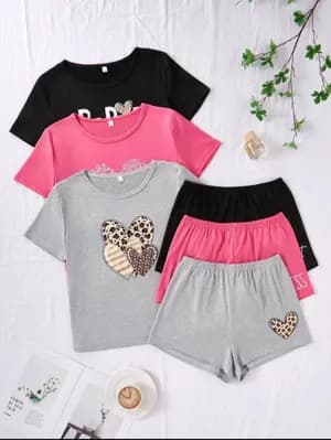 Shein Women's T-shirt and Shorts Set Size L XL