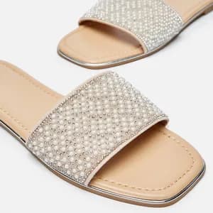 MAX embellished slip on flat sandals