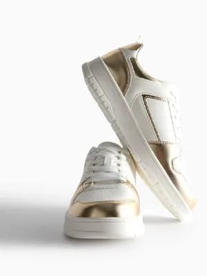 Primark metallic side panel low top trainers