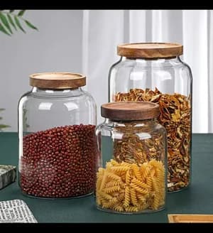 Bamboo Lid Glass Storage Jars