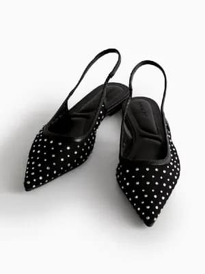 Primark Pointed Toe Diamanté Slingback Flats