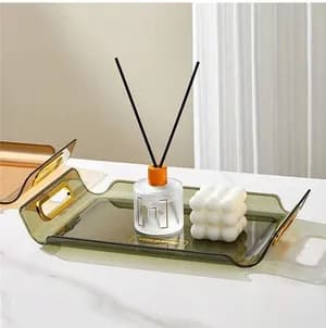 3-Piece Serving Tray Golden Handle