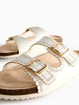 Primark laser cut detail footbed sandals