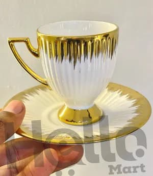 Gold Trim Coffee Cup Set
