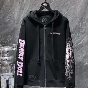 Chrome heart zipup hoodie