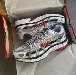 Nike P6000 Metallic Silver Varsity Red