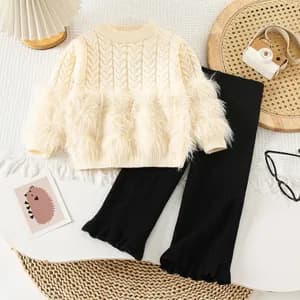 Toddler girls two piece sweater set