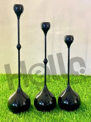 Black Decorative Candle Holder Set