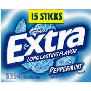 Extra Gum Peppermint Sugar Free Chewing Gum 15 Sticks