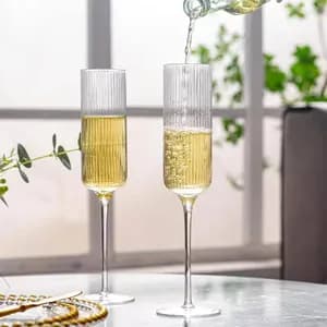 6Pcs Champagne Flute Glasses