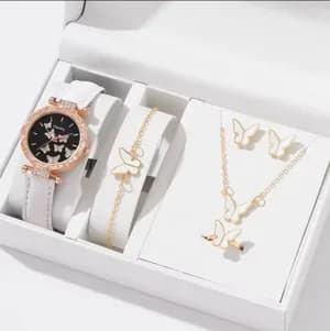 Women Stainless Steel Watch Jewelry Set
