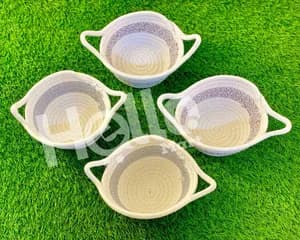 Woven Cotton Snack Serving Basket