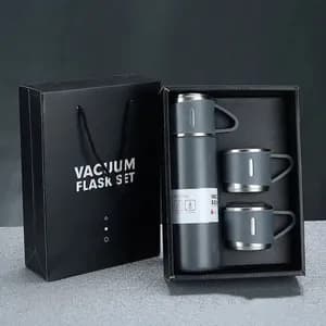 Vacuum Flask Set with 3 Cups 500ml
